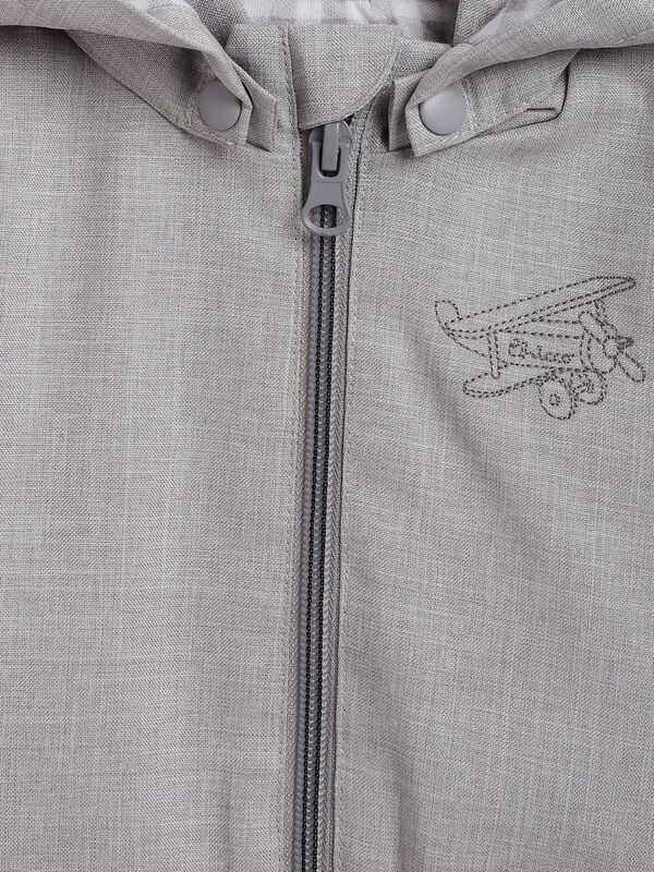 Boys Medium Grey Solid Jacket image number 4
